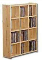 CD storage unit in solid pine, can be stained, painted or left natural. Slated construction. Free