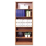 Scandinavian Real Wood Veneer Wide Bookcase-Teak