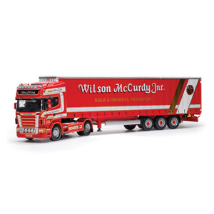 Universal Hobbies has released a 1:50 replica of the Scania R Curtainsider in the Wilson McCurdy liv