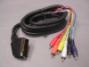 Scart plug to 6 x RCA phono plugs. Video & Stereo Audio In & Out. 1.5 metre