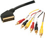 Scart to 2 phono plug (video in/out) and 4 phono plug (audio in/out) lead