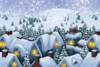 Unbranded Scene Setter - Border - Snowy Village