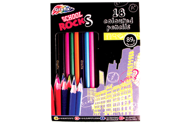 Unbranded School Rocks 18 Coloured Pencils
