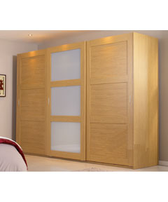 Unbranded Schreiber Sliding Wardrobe Package - Shaker Ivory - 3 Door