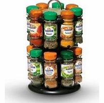 Made by Schwartz, the masters of seasoning, this selection of 16 herbs and spices is accompanied by a two-tier rack to keep each glass bottle neatly stored away for easy access and a tidy kitchen. The spice rack comes in black with a chrome-finished 