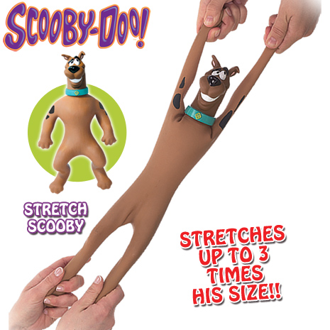 Stretch Scooby. Scooby can stretch to 3 times his size! Can be pulled and stretched into al kinds of