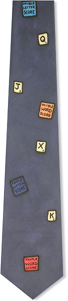Unbranded Scrabble Handpainted Silk Tie