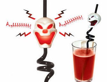 Screaming Skull Straw. This screaming skull straw is really fun for children and is guaranteed to make them jump the first time they use it! Each time you take a sip from this twister straw the skull is brought to life, with his eyes and mouth flashi