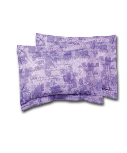 Script Oxford Pillowcase Lilac