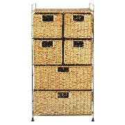 Unbranded Seagrass 6 Drawer Tower