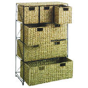 Unbranded Seagrass 7-Drawer Tower
