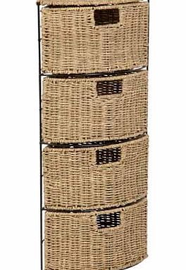 Unbranded Seagrass Corner 4 Drawer Unit - Natural