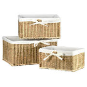 Unbranded Seagrass lined baskets set of 3