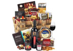 This eye-catching and sturdy gift basket contains a generous variety of satisfying treats, chosen to
