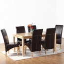 The Belgravia dining set comprises of a large rectangular table with shaker style legs featuring a