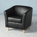 The Seconique leather look tub chair is available in a selection of colours and can be mixed with