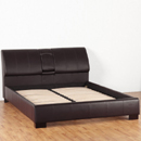 Seconique Mercedes brown leather look bed