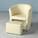 The Seconique Picolo leather look tub chair is available in a selection of colours and can be mixed