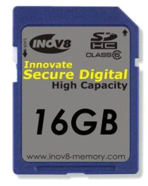 Unbranded Secure Digital High Capacity (SDHC) Memory Card - 16GB - Inov8 Class 6