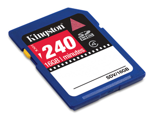 Unbranded Secure Digital High Capacity (SDHC) Memory Card - 16GB - Kingston - SDHC Video - 240 Mins