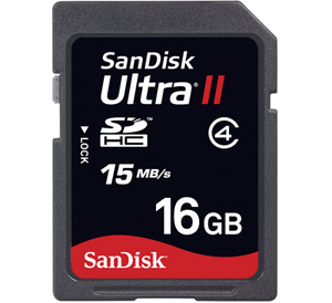 Unbranded Secure Digital High Capacity (SDHC) Memory Card - 16GB Ultra II Class 4 - Sandisk