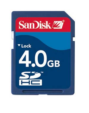 Unbranded Secure Digital High Capacity (SDHC) Memory Card - 4GB - Class 2 - Sandisk