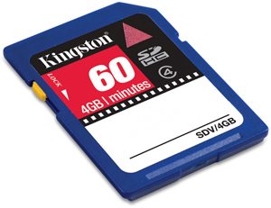 Unbranded Secure Digital High Capacity (SDHC) Memory Card - 4GB - Kingston - SDHC Video - 60 Mins