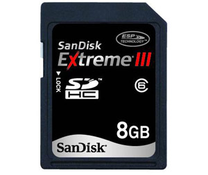 Unbranded Secure Digital (SD HC) - 8GB - Sandisk Extreme III