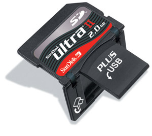 Unbranded Secure Digital (SD) Memory Card - 2GB - Sandisk Ultra II Plus USB
