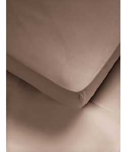 Unbranded See See 300 Thread Count Kingsize Fitted Sheet - Latte