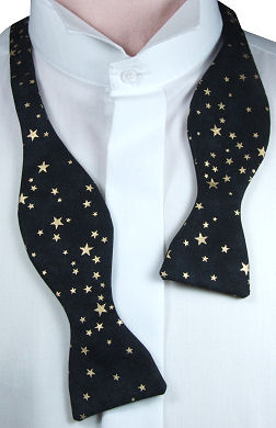 Unbranded Self-Tie Gold Stars Bow Tie