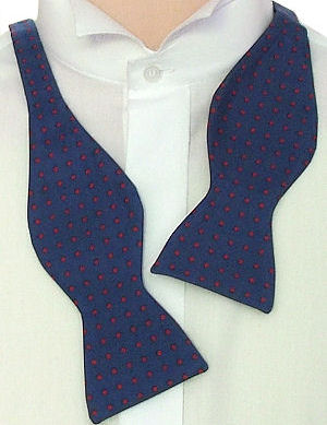 Unbranded Self-Tie Navy Red Dot Silk Bow Tie