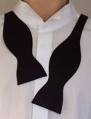 Unbranded Self-Tie Plain Black Rough Silk Bow Tie