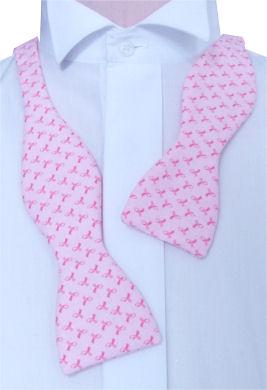 Unbranded Self-Tie Small Breast Cancer Bows Pink Bow Tie