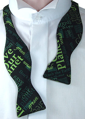 Unbranded Self-Tie Think Green Black Bow Tie
