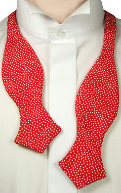 Unbranded Self-Tie White Dot Red Diamond Bow Tie