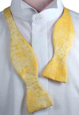 Unbranded Self-Tie Yellow Sparkle Glitter Bow Tie