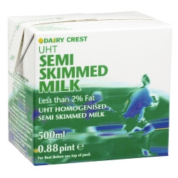 Semi Skimmed UHT Milk 500ml Pk 12; Free 30-Day Trial and Next-Day delivery