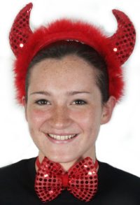 Sequin Devil Set Devil Horns and Bowtie
