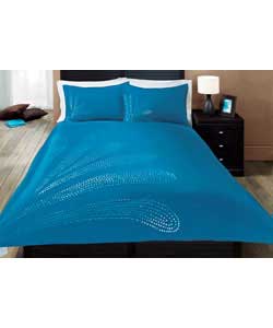 Sequin Fan Double Duvet Set - Teal