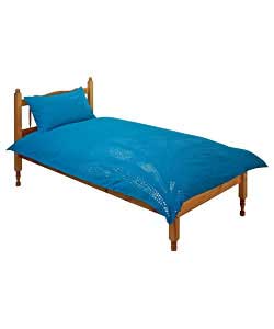Sequin Fan Single Duvet Cover Set - Teal