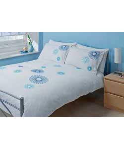 Sequin Spiro King Size Duvet Cover Set - Blue