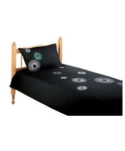 Sequin Spiro Single Duvet Cover Set - Black