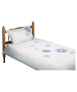 Sequin Spiro Single Duvet Cover Set - Blue