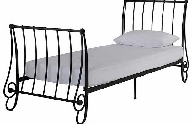 This classic bed frame will stand the test of time with its subtle elegance and sweeping curves. In a beautiful black finish. this graceful bed will add a real touch of the traditional to your bedroom. Part of the Seraphina collection. Metal frame fi