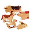 Set of 10 Wooden Animals