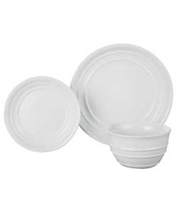 Unbranded Set of 12 Bistro Dinner Set - White