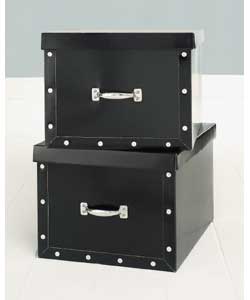 Set of 2 Black Card Boxes