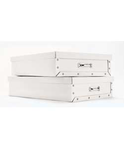 Set of 2 Large White Card Boxes