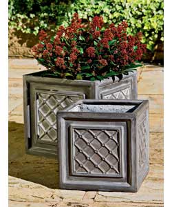 Unbranded Set Of 2 Terracino Lite Square Planters
